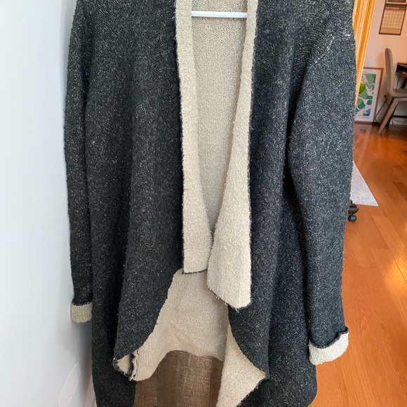 Zara Black and Cream Open Front Cardigan - Picture 1 of 4